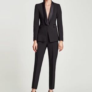 Zara Black Satin Lapel Women’s Tuxedo Suit